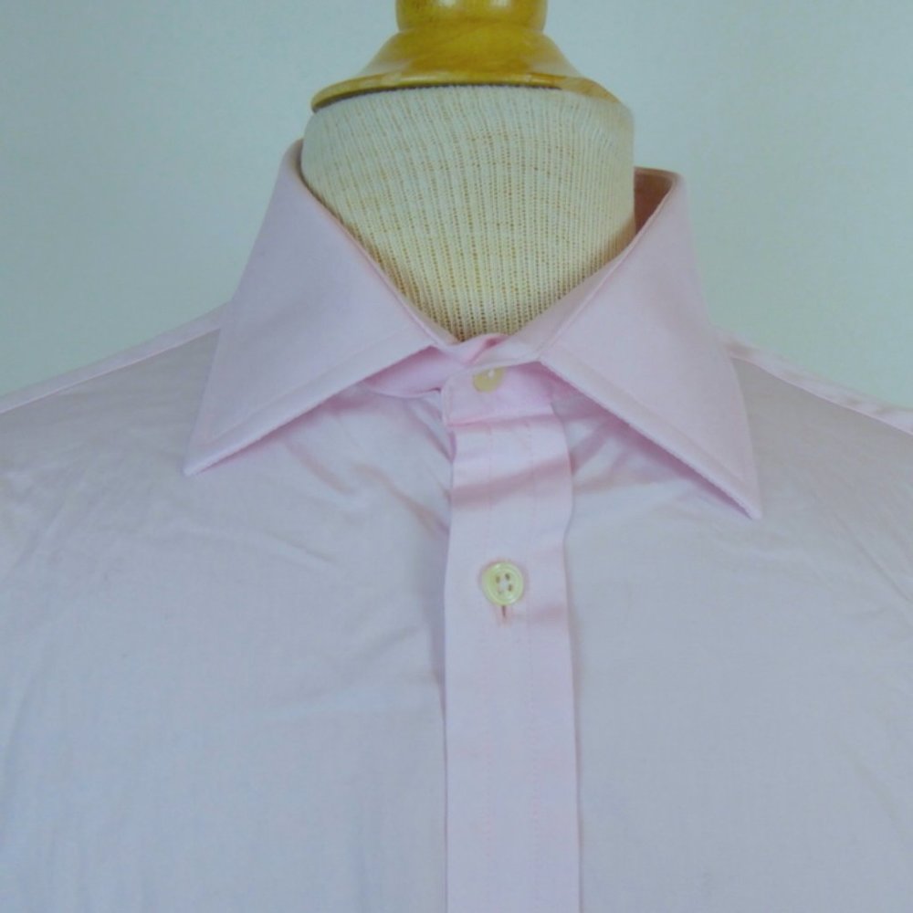 THOMAS PINK SUPERFINE TWO FOLD french cuff cotton shirt 16.5 x 34